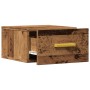 Wall-mounted bedside table in aged wood, 35x35x20 cm by , Nightstands - Ref: Foro24-857063, Price: 26,63 €, Discount: %