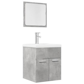 Bathroom furniture set, 2 pieces, gray plywood with concrete finish. by , Bathroom furniture - Ref: Foro24-856368, Price: 50,...