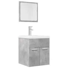 Bathroom furniture set, 2 pieces, gray plywood with concrete finish. by , Bathroom furniture - Ref: Foro24-856368, Price: 49,...