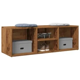 Aged engineered wood shoe bench 105x35x35 cm by , Shoe racks and shoe organizers - Ref: Foro24-856410, Price: 54,70 €, Discou...