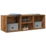 Aged engineered wood shoe bench 105x35x35 cm by , Shoe racks and shoe organizers - Ref: Foro24-856410, Price: 54,93 €, Discou...