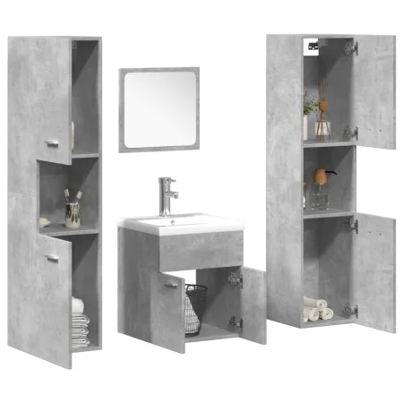 Badezimmermöbel-Set, 5-teilig, aus grauem Beton-Ingenieurholz. von , Badezimmermöbel - Ref: Foro24-3324885, Preis: 221,21 €, ...