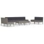 10-piece garden furniture set and gray synthetic rattan cushions by vidaXL, Garden sets - Ref: Foro24-3056980, Price: 673,16 ...
