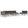 10-teiliges Gartenmöbel-Set und graue synthetische Rattankissen von vidaXL, Gartensets - Ref: Foro24-3056980, Preis: 665,46 €...