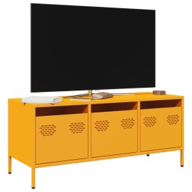 Mueble para TV acero laminado en frío amarillo 101,5x39x43,5 cm de , Muebles TV - Ref: Foro24-851229, Precio: 94,07 €, Descue...