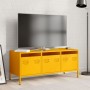 Mueble para TV acero laminado en frío amarillo 101,5x39x43,5 cm de , Muebles TV - Ref: Foro24-851229, Precio: 94,07 €, Descue...