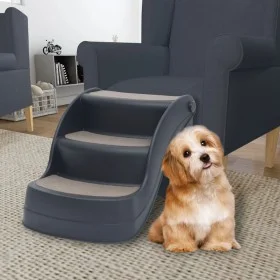 Folding 3-step dark gray dog ladder by , Pet Steps and Ramps - Ref: Foro24-171174, Price: 58,16 €, Discount: %
