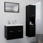 Badezimmerschrank-Set aus schwarzer Holzwerkstoffplatte von , Badezimmermöbel - Ref: Foro24-3070956, Preis: 123,93 €, Rabatt: %