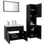 Badezimmerschrank-Set aus schwarzer Holzwerkstoffplatte von , Badezimmermöbel - Ref: Foro24-3070956, Preis: 120,92 €, Rabatt: %