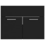 Badezimmerschrank-Set aus schwarzer Holzwerkstoffplatte von , Badezimmermöbel - Ref: Foro24-3070956, Preis: 123,93 €, Rabatt: %
