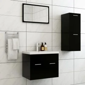 Conjunto de muebles de baño madera de ingeniería negro de , Muebles de baño - Ref: Foro24-3071001, Precio: 100,20 €, Descuent...