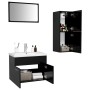 Conjunto de muebles de baño madera de ingeniería negro de , Muebles de baño - Ref: Foro24-3071001, Precio: 105,25 €, Descuent...