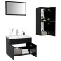 Set von Badezimmermöbeln aus schwarzem Holzwerkstoff von , Badezimmermöbel - Ref: Foro24-3071001, Preis: 100,07 €, Rabatt: %