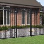 Black coated steel spear point fence gate 103x200cm by , garden gates - Ref: Foro24-151092, Price: 180,21 €, Discount: %