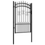 Puerta de valla punta lanza acero recubierto negro 103x200cm de , Puertas de jardín - Ref: Foro24-151092, Precio: 180,30 €, D...