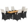 Garten-Essgruppe 7-teilig mit schwarzen Polstern aus synthetischem Rattan. von , Gartensets - Ref: Foro24-3276861, Preis: 831...