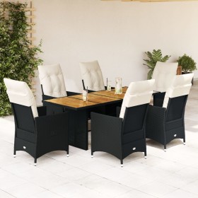 7-piece garden dining set with black synthetic rattan cushions by , Garden sets - Ref: Foro24-3276688, Price: 778,20 €, Disco...