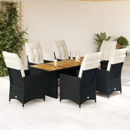 7-piece garden dining set with black synthetic rattan cushions by , Garden sets - Ref: Foro24-3276688, Price: 888,32 €, Disco...
