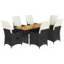 7-piece garden dining set with black synthetic rattan cushions by , Garden sets - Ref: Foro24-3276688, Price: 888,32 €, Disco...