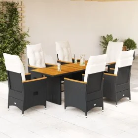 7-piece garden dining set with black synthetic rattan cushions by , Garden sets - Ref: Foro24-3276840, Price: 819,39 €, Disco...