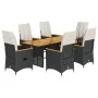 7-piece garden dining set with black synthetic rattan cushions by , Garden sets - Ref: Foro24-3276840, Price: 819,30 €, Disco...