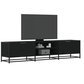 Engineered wood TV stand in black, 180x35x41 cm by , TV Furniture - Ref: Foro24-3300775, Price: 109,99 €, Discount: %