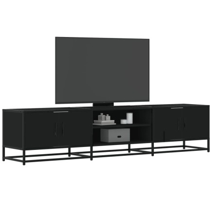 Engineered wood TV stand in black, 180x35x41 cm by , TV Furniture - Ref: Foro24-3300775, Price: 109,99 €, Discount: %