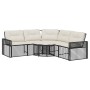 L-förmiges Gartensofa mit schwarzen PE-Rattan-Kissen und Fußhockern. von , Outdoor-Sofas - Ref: Foro24-365892, Preis: 349,04 ...