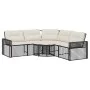 L-shaped garden sofa with black PE rattan cushions and footrest. by , Outdoor sofas - Ref: Foro24-365892, Price: 342,38 €, Di...