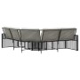 L-förmiges Gartensofa mit schwarzen PE-Rattan-Kissen und Fußhockern. von , Outdoor-Sofas - Ref: Foro24-365892, Preis: 349,04 ...