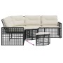 L-förmiges Gartensofa mit schwarzen PE-Rattan-Kissen und Fußhockern. von , Outdoor-Sofas - Ref: Foro24-365892, Preis: 349,04 ...