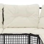 L-shaped garden sofa with black PE rattan cushions and footrest. by , Outdoor sofas - Ref: Foro24-365892, Price: 342,38 €, Di...