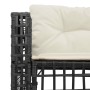 L-förmiges Gartensofa mit schwarzen PE-Rattan-Kissen und Fußhockern. von , Outdoor-Sofas - Ref: Foro24-365892, Preis: 349,04 ...
