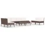 Garden furniture set 10 pieces with brown synthetic rattan cushions by vidaXL, Garden sets - Ref: Foro24-3056977, Price: 653,...