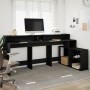 Escritorio con luz LED madera ingeniería negro 200x104x91 cm de , Escritorios - Ref: Foro24-3309466, Precio: 240,31 €, Descue...