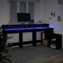 Escritorio con luz LED madera ingeniería negro 200x104x91 cm de , Escritorios - Ref: Foro24-3309466, Precio: 240,31 €, Descue...