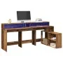Schreibtisch mit LED-Beleuchtung, verwittertes Holz, 200x104x91 cm. von , Schreibtische - Ref: Foro24-3309472, Preis: 192,04 ...