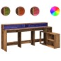 Schreibtisch mit LED-Beleuchtung, verwittertes Holz, 200x104x91 cm. von , Schreibtische - Ref: Foro24-3309472, Preis: 195,04 ...