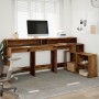 Engineered aged wood desk with LED lights 200x104x91 cm by , Desks - Ref: Foro24-3309472, Price: 195,04 €, Discount: %