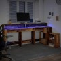 Engineered aged wood desk with LED lights 200x104x91 cm by , Desks - Ref: Foro24-3309472, Price: 195,04 €, Discount: %