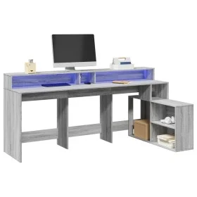 Schreibtisch mit LED-Beleuchtung, Sonoma-Eiche, 200x104x91 cm. von , Schreibtische - Ref: Foro24-3309470, Preis: 197,92 €, Ra...