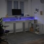 Schreibtisch mit LED-Beleuchtung, Sonoma-Eiche, 200x104x91 cm. von , Schreibtische - Ref: Foro24-3309470, Preis: 201,02 €, Ra...
