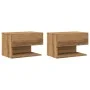 Wand-Nachttisch 2er-Set Eiche Artisan von , Nachttische - Ref: Foro24-856823, Preis: 75,40 €, Rabatt: %