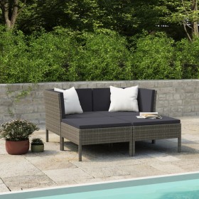 4-piece garden furniture set and gray synthetic rattan cushions by vidaXL, Garden sets - Ref: Foro24-3056968, Price: 258,30 €...