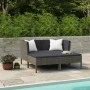 4-teiliges Gartenmöbel-Set und graue synthetische Rattankissen von vidaXL, Gartensets - Ref: Foro24-3056968, Preis: 252,71 €,...