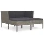 4-piece garden furniture set and gray synthetic rattan cushions by vidaXL, Garden sets - Ref: Foro24-3056968, Price: 252,71 €...