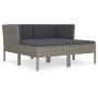 4-teiliges Gartenmöbel-Set und graue synthetische Rattankissen von vidaXL, Gartensets - Ref: Foro24-3056968, Preis: 258,30 €,...