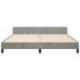 Estructura de cama con cabecero terciopelo gris claro 180x200cm