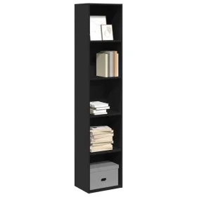 Engineered wood black shelf 40x30x189 cm by , Bookcases and shelves - Ref: Foro24-857886, Price: 59,34 €, Discount: %