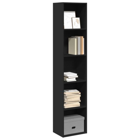 Schwarzes Regal aus Ingenieurholz 40x30x189 cm von , Bücherregale und Regale - Ref: Foro24-857886, Preis: 58,54 €, Rabatt: %